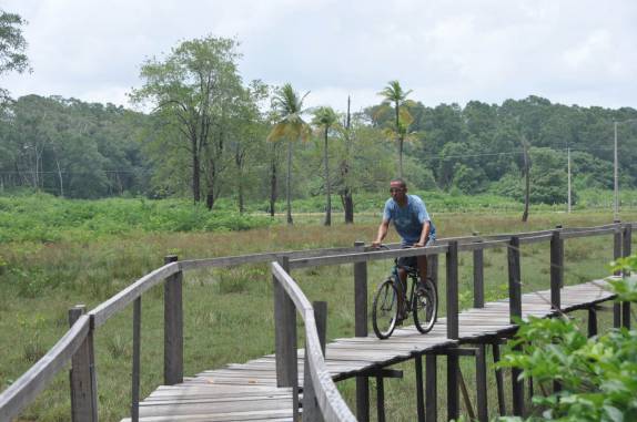 Ponte sobre o mangue, que dá acesso à praia de Barra Velha, na Ilha de Marajó - PA
